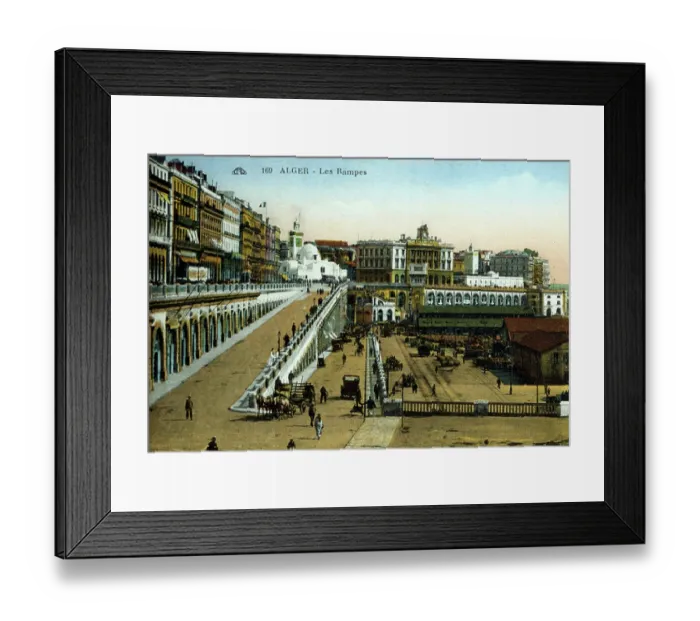 Framed Print : The ramps, in Algiers, colour postcard, 1931. Leonard de Selva Collection Framed Print : The ramps, in Algiers, colour postcard, 1931. Leonard de Selva Collection