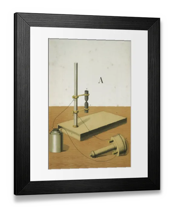 Framed Print : Carbon microphone, invented in 1878 by David Edward Hughes (1831-1900), English inventor. From Theodore Eckardt Physics in Pictures, London, 1882 Framed Print : Carbon microphone, invented in 1878 by David Edward Hughes (1831-1900), English inventor. From Theodore Eckardt Physics in Pictures, London, 1882