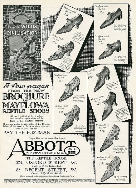 Advert for Mayflowa reptile women shoes 1926