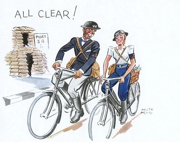 All Clear by Helen McKie - ARP wardens on bicycles