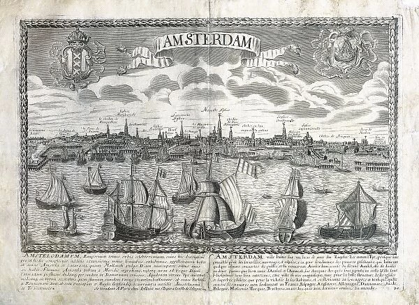 Amsterdam in 16th-17th centuries. Engraving