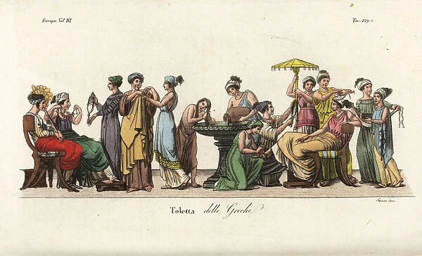 Ancient Greek women at their toilet