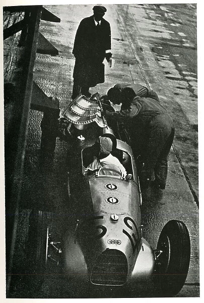 Auto-Union at a pitstop on Avus track, Berlin, Germany