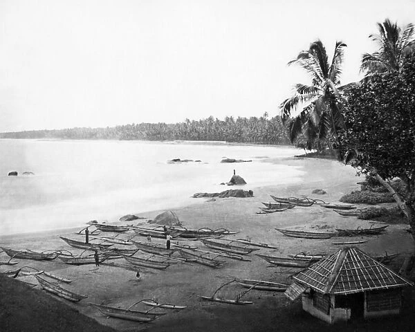Beach scene, Ceylon (Sri Lanka)