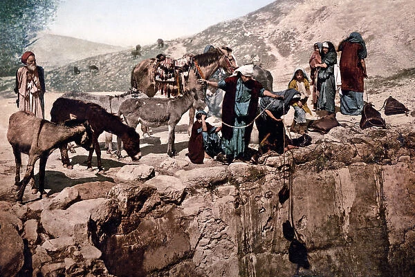 Bedouin at a well, north Affrica, circa 1890s
