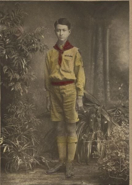 Burmese scout in red scarf and belt