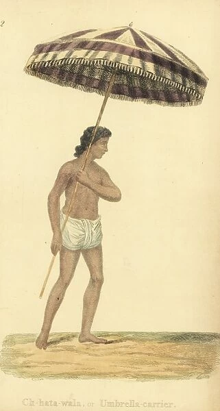 Chhata wala or umbrella carrier