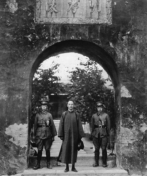 Chiang Kai-Shek at the gate of the Ming Tombs, 1927
