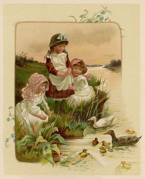 Children Feed Ducks 1889