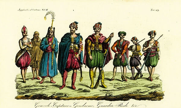 Costumes of Berber soldiers, Tunis, 1828