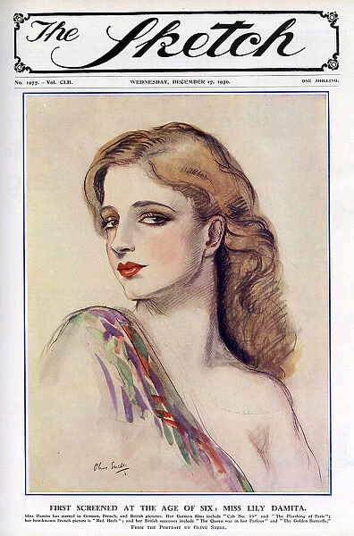 Front cover, portrait of Lily (Lili) Damita, actress