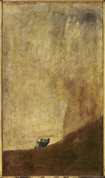 The drowning Dog, 1820-1823. by Francisco de Goya