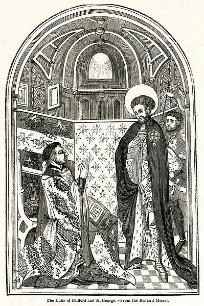 Duke of Bedford praying before St George