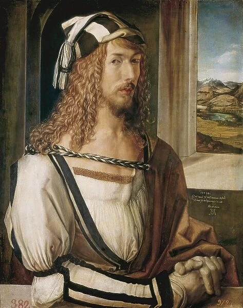 DURER, Albrecht (1471-1528). Self-portrait. 1498