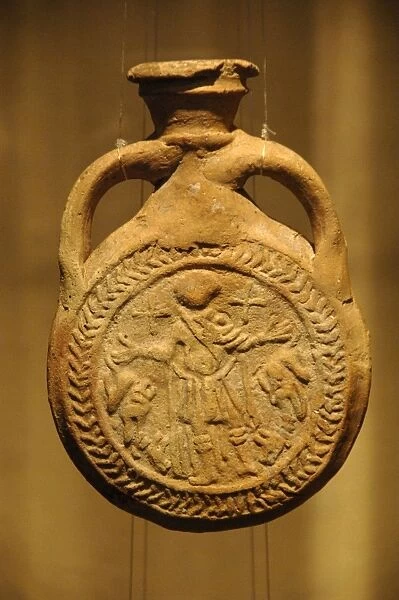 Early Christian Art. Egypt. Clay jar (AMPULLAE) with Saint