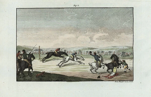 English horse-racing scene, 18th century