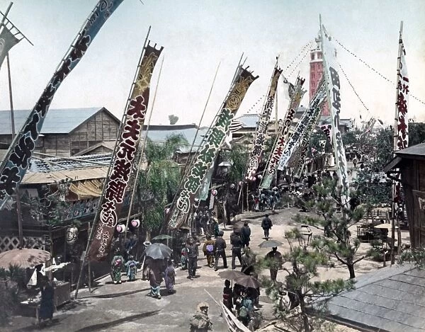 Festival banners, Japan, circa 1890