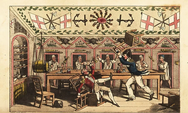 Fight between officers in the Ward Room, HMS Victory