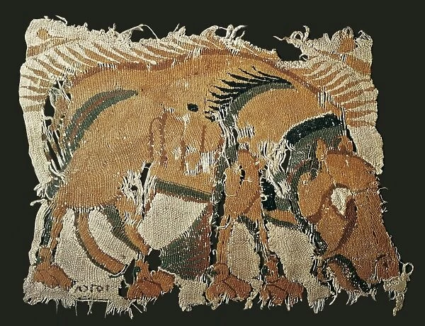 Fragment of Egyptian fabric with hippopotamus