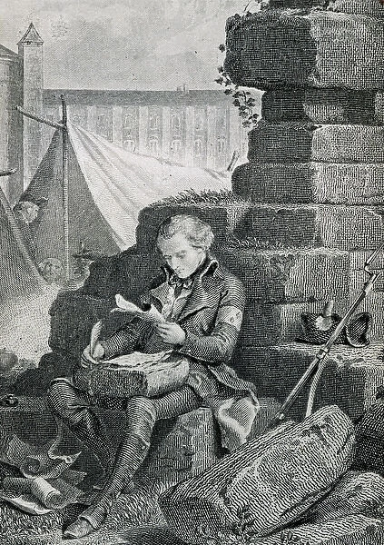 Francois-Rene de Chateaubriand (1768-1848) writing his Memoi