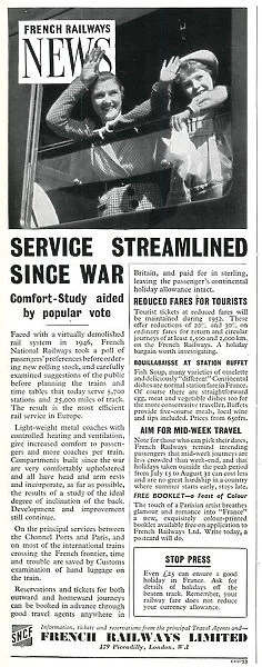French Railway News - Service Streamlined since War