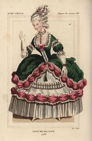 French woman in court costume called la Circassienne, 1788