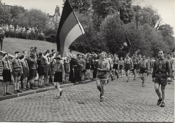 German boy scouts on parade