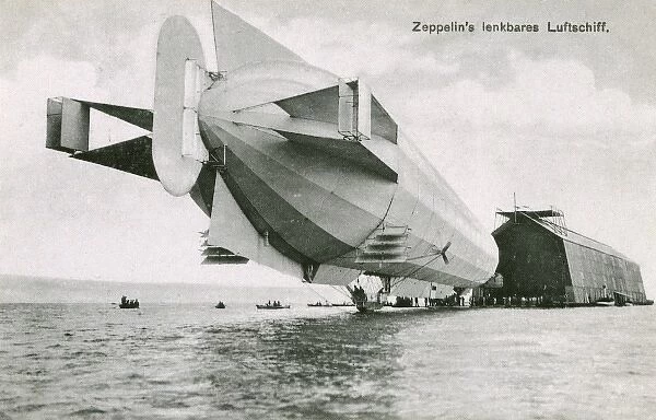 Germany - Early Zeppelin docking at a floating hangar