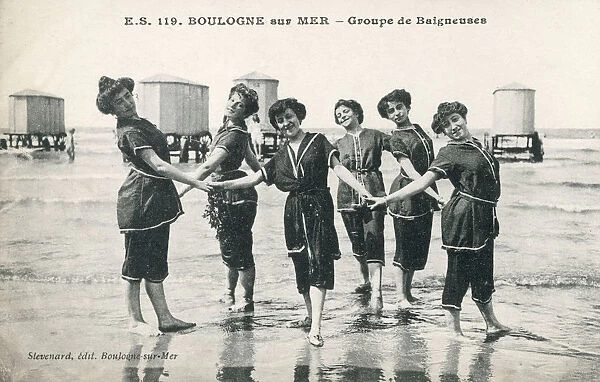 Group of Female Bathers at Boulogne-sur-Mer, France