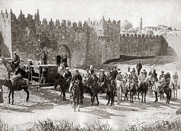 A group of tourists, Jerusalem, Palestine (Israel) circa 189