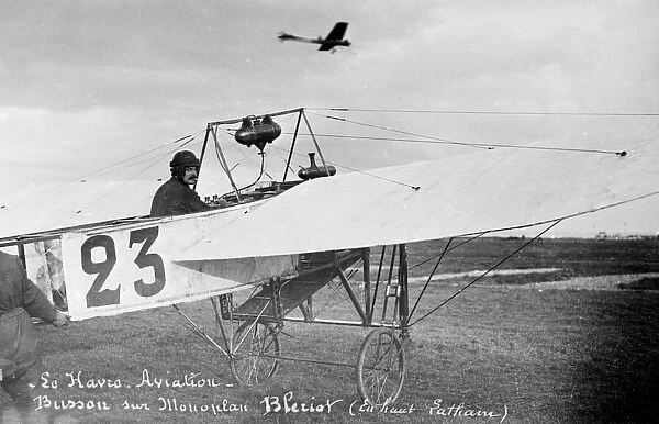 Guillaume Busson in Bleriot monoplane, Le Havre
