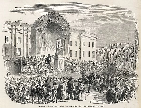 Inauguration of the statue of the late Earl of Belfast, at B
