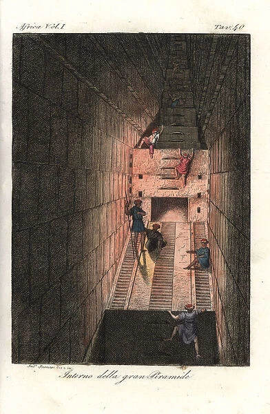 Interior of the Great Pyramid of Cheops, Giza, Egypt