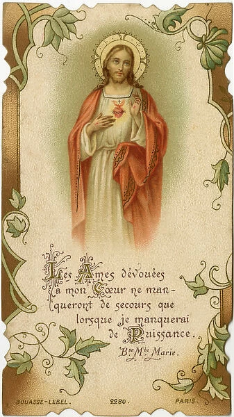 Jesus - French Chromolithograph devotional card
