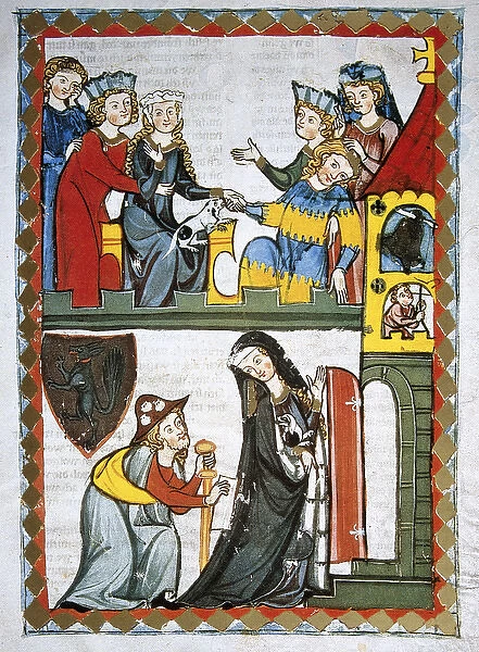 Johannes Hadlaub, Swiss poet. Codex Manesse (ca. 1300)