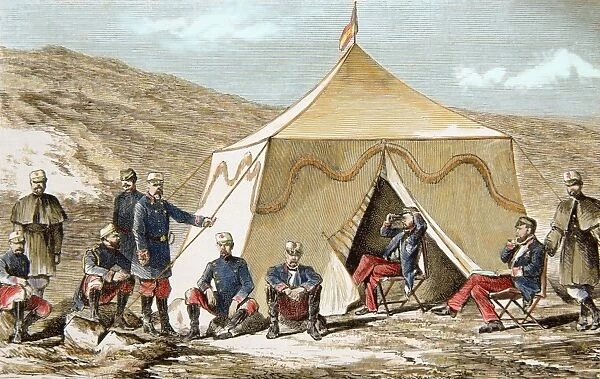Juan Prim (1814-1870) in his tent. Morocco