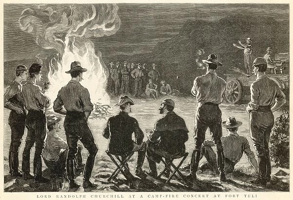 Lord Randolph Churchill at a Camp-fire Concert, 1891