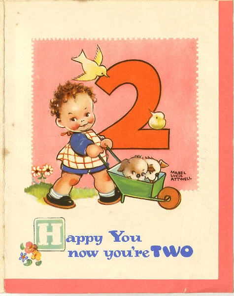 Mabel Lucie Attwell, birthday card, age 2