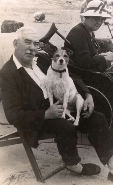 Old couple with Jack Russell