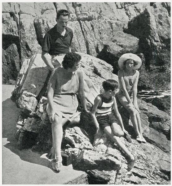Oswald Mosley and family on the Riviera 1931