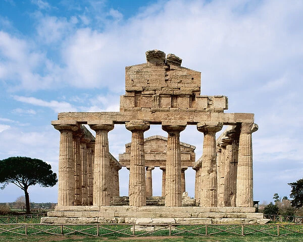 Paestum. Temple of Athena. It was built around 500 BC. Facad