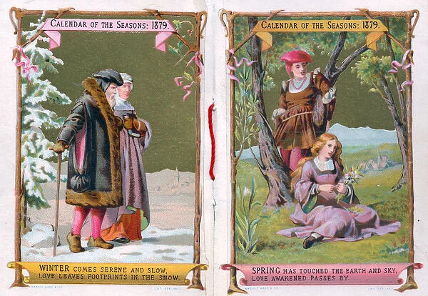 Pages of a calendar booklet for 1879