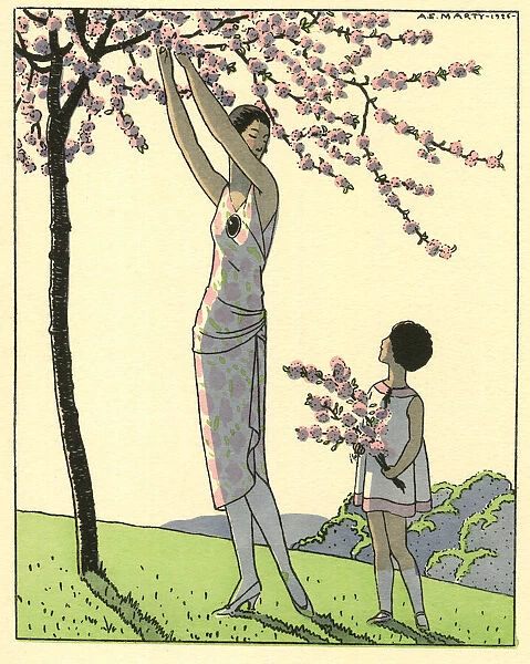Pochoir Print, Spring by Andre Marty