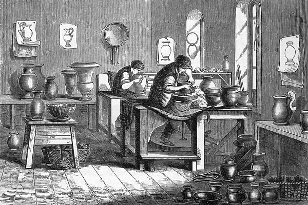 Potters working with the wheel Date: 1899