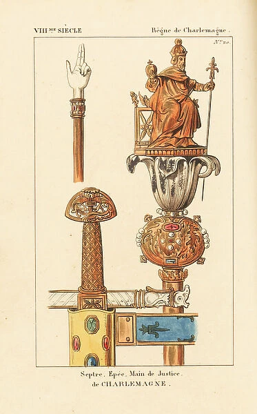 Sceptre, sword and hand of justice of Charlemagne