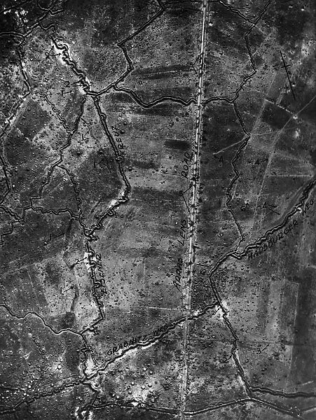 Secret WW1 Aerial-Photography Vertical Photograph with N?