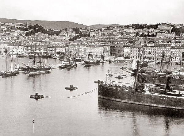 Ships in the harbour at Trieste, Italy, c. 1890 s