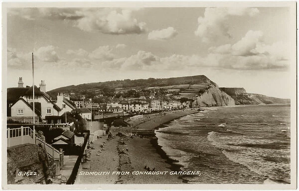 Sidmouth, Devon, England - The beach from Connaught Gardens