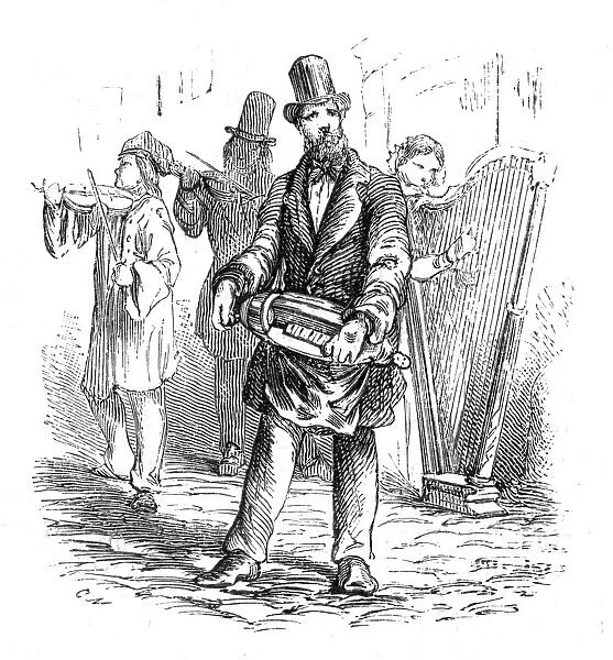 Street music: hurdy gurdy player, 1857