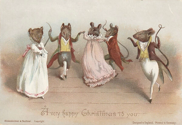 Victorian Greeting Card - The Mouse Ball